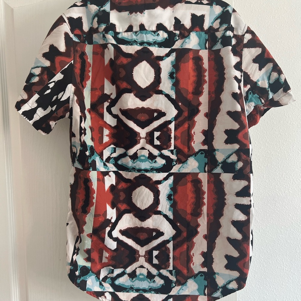 Zipcode Mens Abstract Design Button Up SZ L - Picture 3 of 3